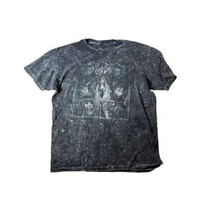 Tim Burton Corpse Bride Graphic T-Shirt Mens Large Gray Acid Wash Movie‎ Tee L